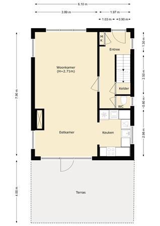 Floorplan - Rijsdijk 106, 3161 EW Rhoon